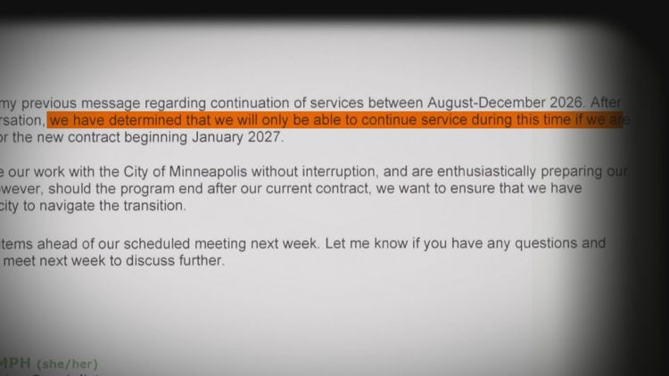 In email, Minneapolis' Behavioral Crisis Response vendor stipulated continuation of services in 2026 on receiving 2027 contract — KARE 11 Local, New York Government news