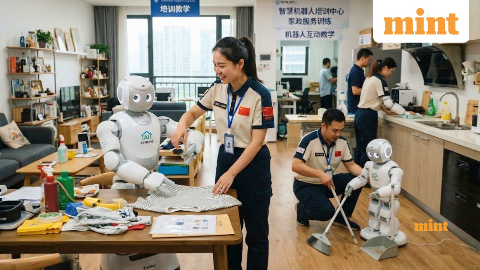 Workers in China are teaching robots everyday chores, earning ₹57,000 monthly by folding clothes, sweeping floors, more — Mint India, New York Technology news
